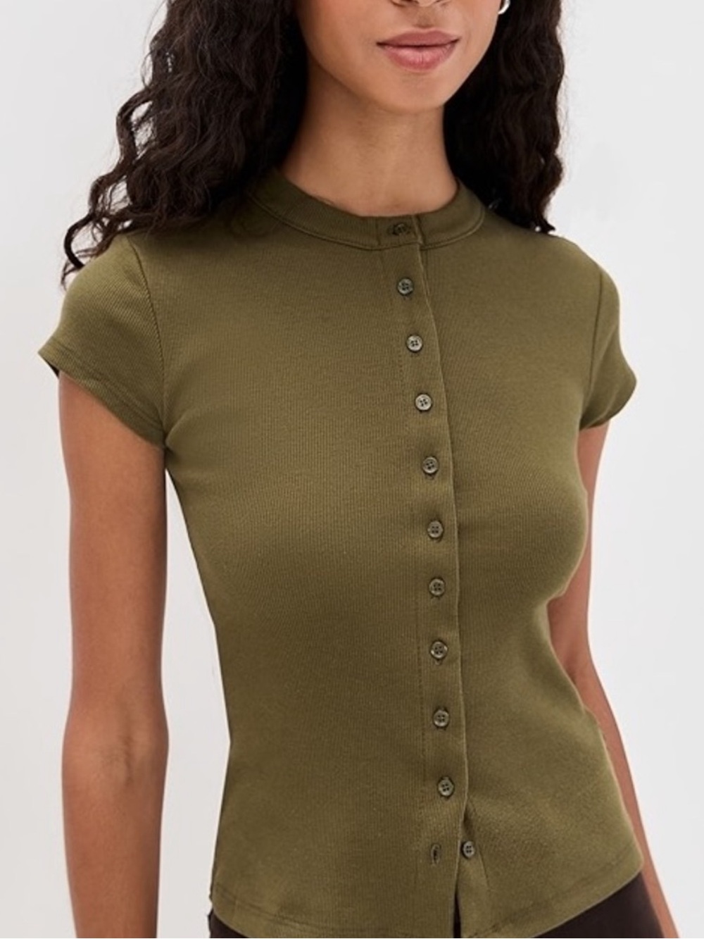 Reformation Raelynn buttoned ribbed top
